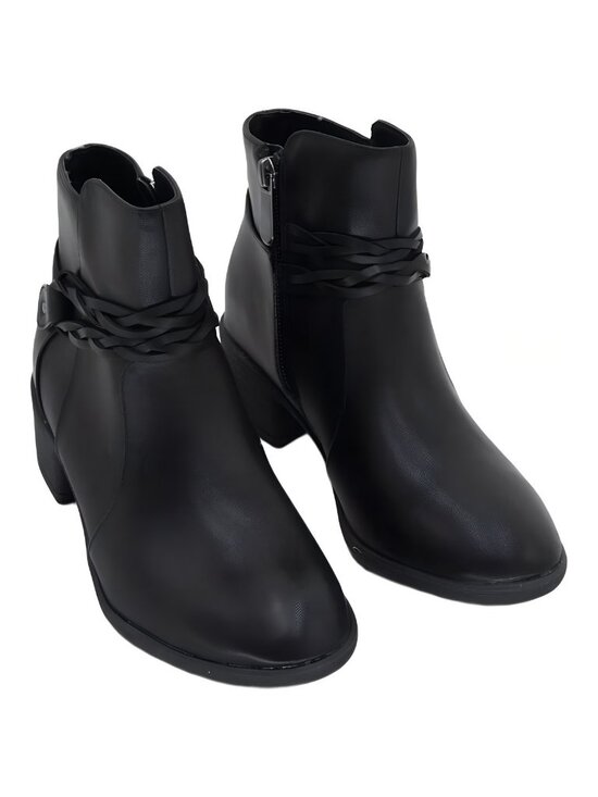 Style Co Shoes - Style Co Womens Ruby Almond Toe Belt Ankle Boots Black Beauty Sz 5M